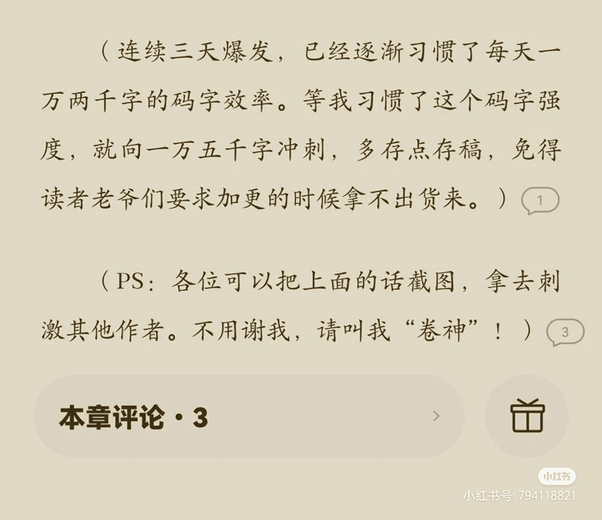 网文从来不缺卷王。/图源小红书