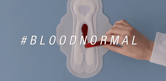 卫生巾品牌倡议“Blood Normal”展示出经血的真实颜色。图/微博