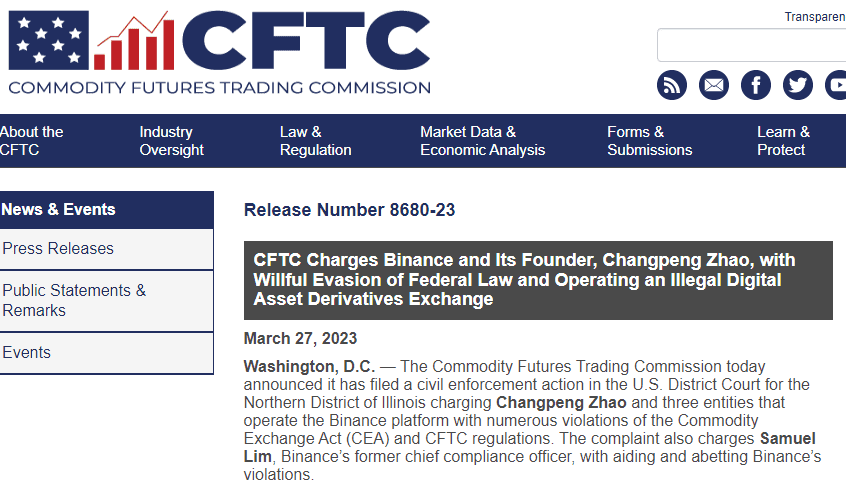 图片来源：CFTC官网