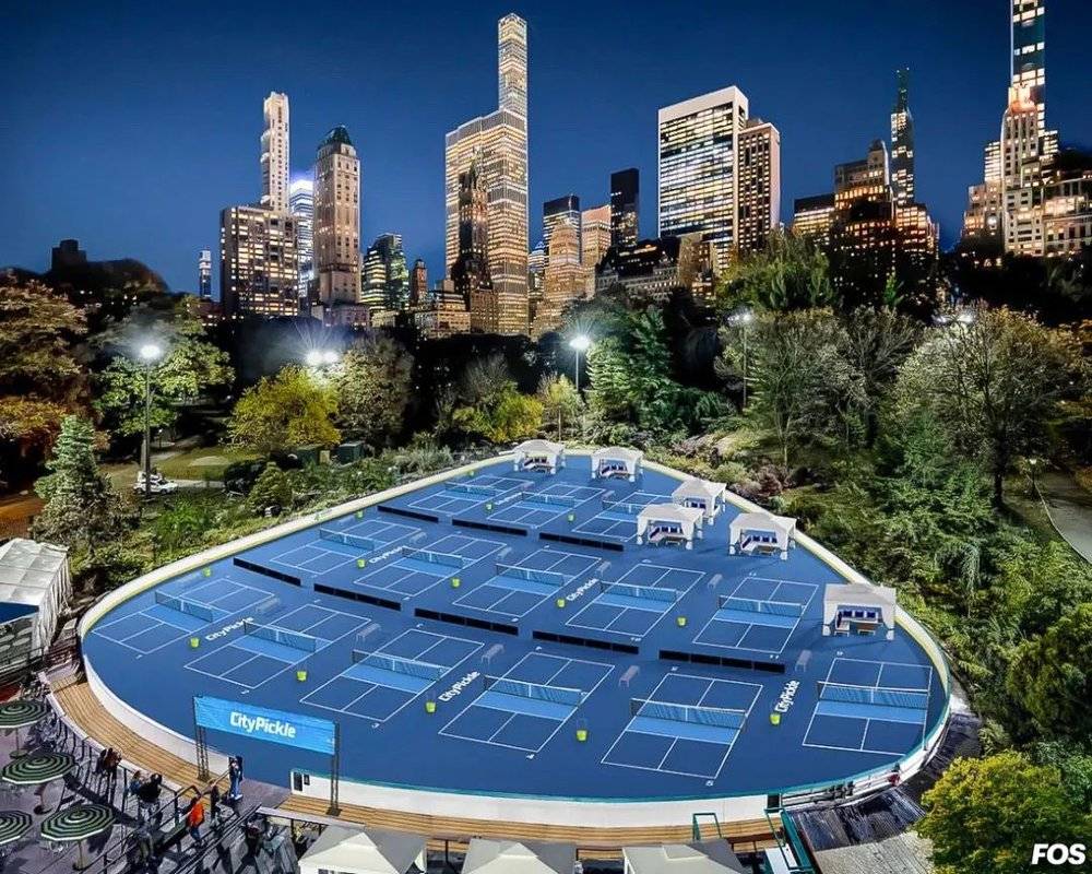 位于纽约“黄金地段”的中央公园，规划出了一片容纳14块匹克球场的场地。图源：Front Office Sports<br>