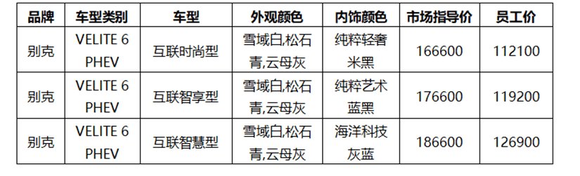 销售提供的别克微蓝6内购价，上述价格尚未包括武汉补贴（图源：张晗）