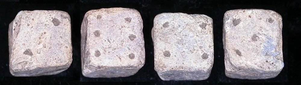古罗马12毫米骰子，公元1年到410年。图/大英博物馆<br>