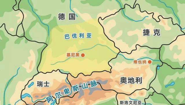 图/阿尔卑斯山横跨西欧<br>