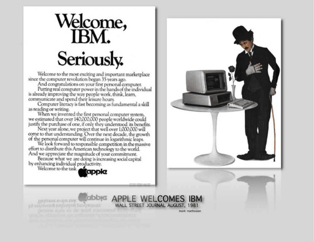 1981年苹果在《华尔街日报》上投放的广告，图/wikipedia