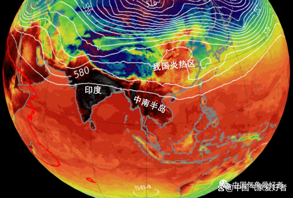 4月中旬，“热舌”从东南亚一路延伸到我国。/中国气象爱好者<br>