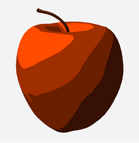 分成了好几个渐变色块的苹果，没那么3D了是不是？<br label=图片备注 class=text-img-note>