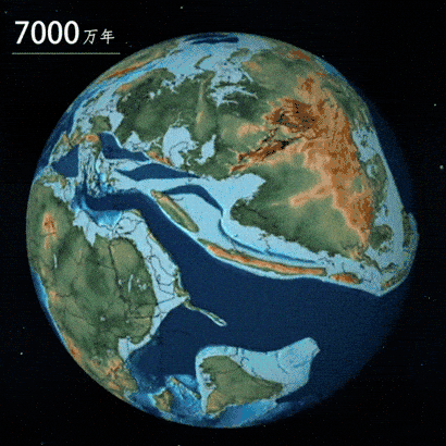 特提斯洋关闭过程 | 特提斯洋是一个存在中生代的古代大洋，随着非洲-欧洲碰撞和印度-亚欧碰撞而消亡。底图@Christopher Scotese [9]， 制图@星球研究所